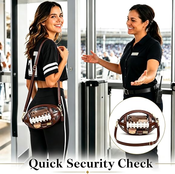 🏈Football Shaped Clear Crossbody Bag