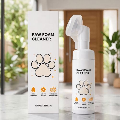 Pet Dog Paw Foam Cleaner 🐾 Rinse‐Free Foam With Built‐in Brush Head