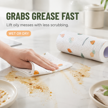 200Pcs Per Roll Reusable Cleaning Lazy Rags
