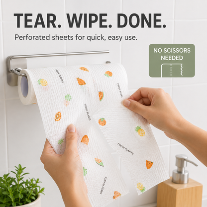 200Pcs Per Roll Reusable Cleaning Lazy Rags