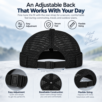 Men's Breathable Brimless Docker Hat – Lightweight Mesh Skull Cap for Summer Outdoor Wear