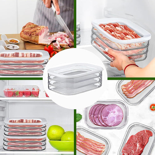 3-Layer Food Storage Containers with Lids – Reusable & Space-Saving Fridge Organizer