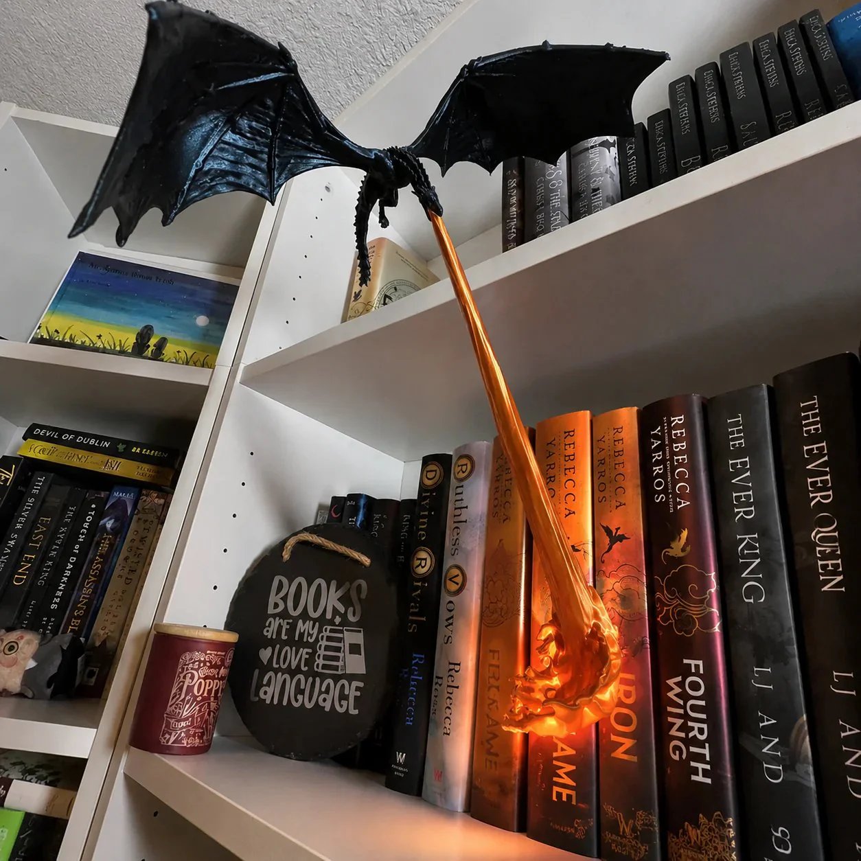🐉 Fire-Breathing Dragon Bookshelf Decor Lamp