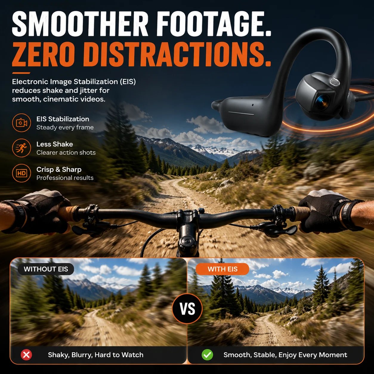 🔥🎧 8MP Smart Camera Open-Ear Headset – POV Video, Calls & AI Assistance 🎥⛺