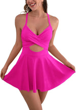 Women’s Tankini Skirt Swimsuit with Chest Pad 15