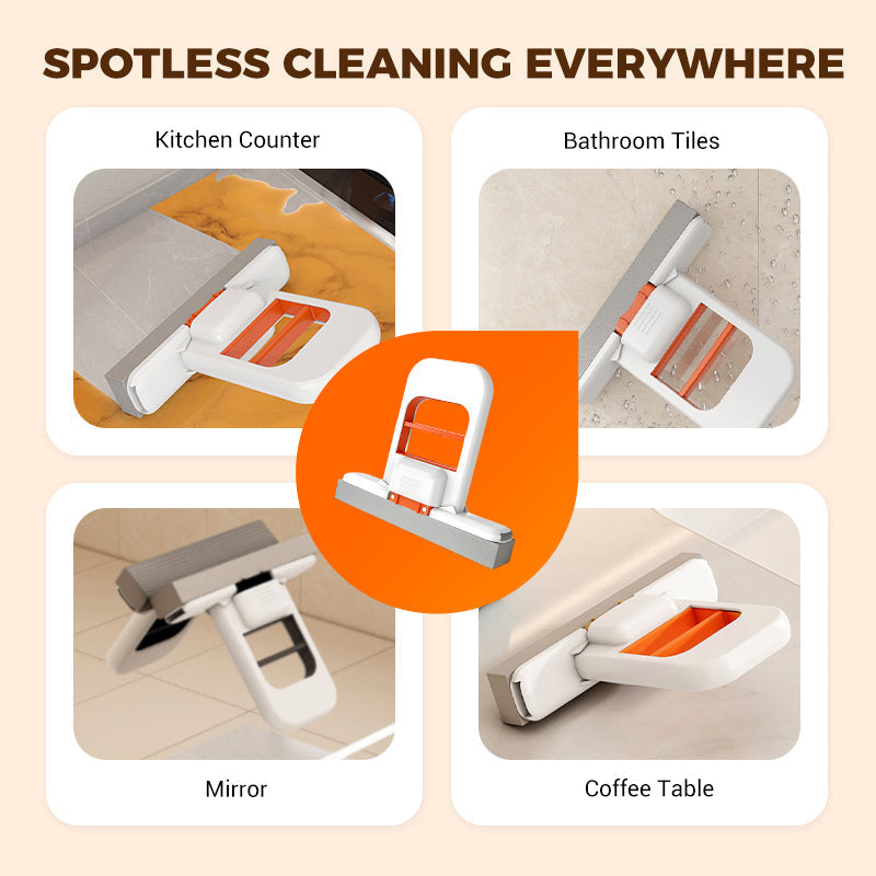 🧹 Mini Self-Wringing Mop – Compact & Portable Cleaning Tool