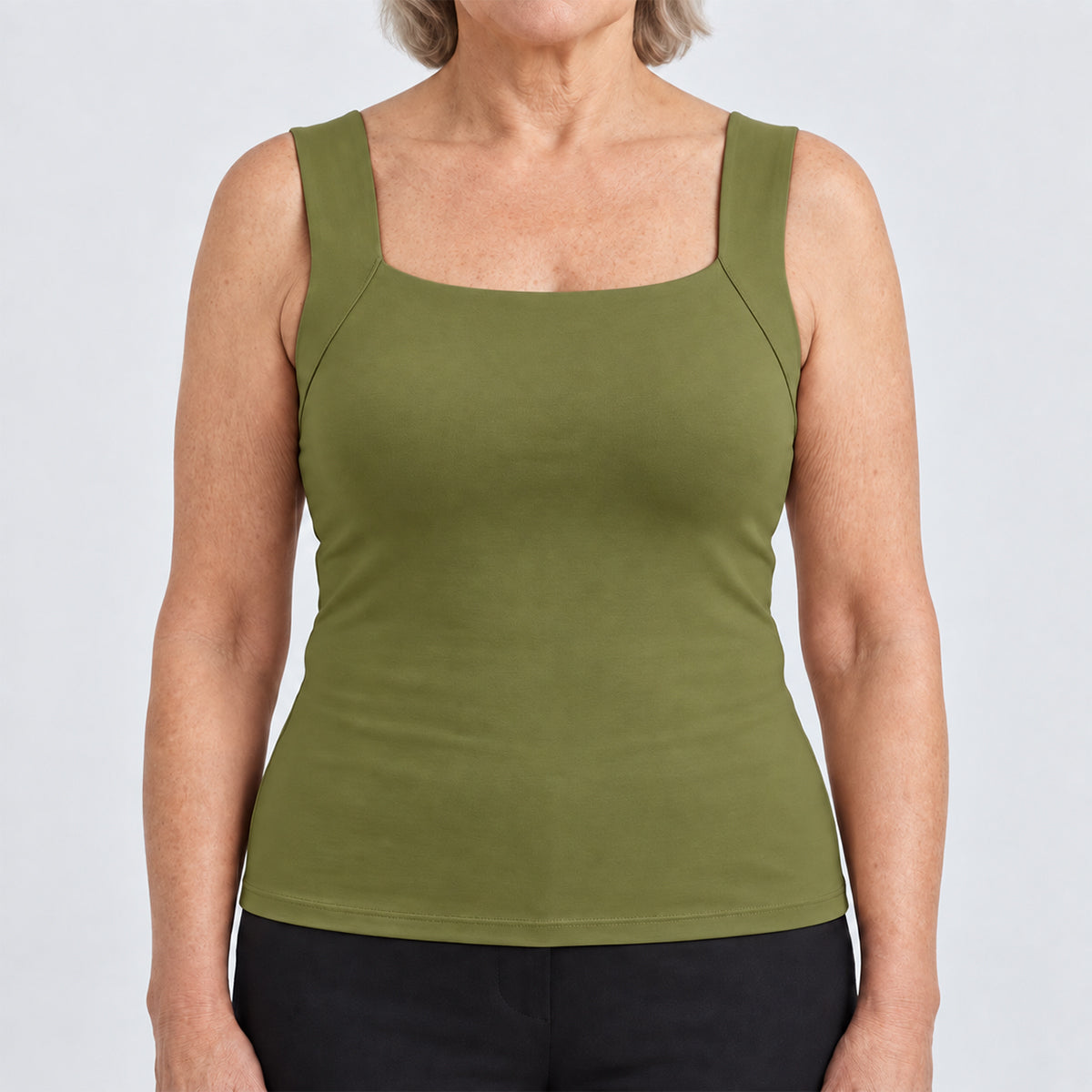 U-Neck Built-In Bra Shaping Tank Top