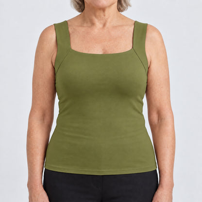 U-Neck Built-In Bra Shaping Tank Top