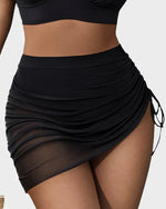 Mesh High Waisted Tummy Control Sarong Wraps Bikini Set 26