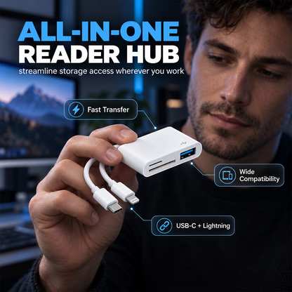 💾 5-in-1 Memory Card Reader | USB-C + 8-Pin