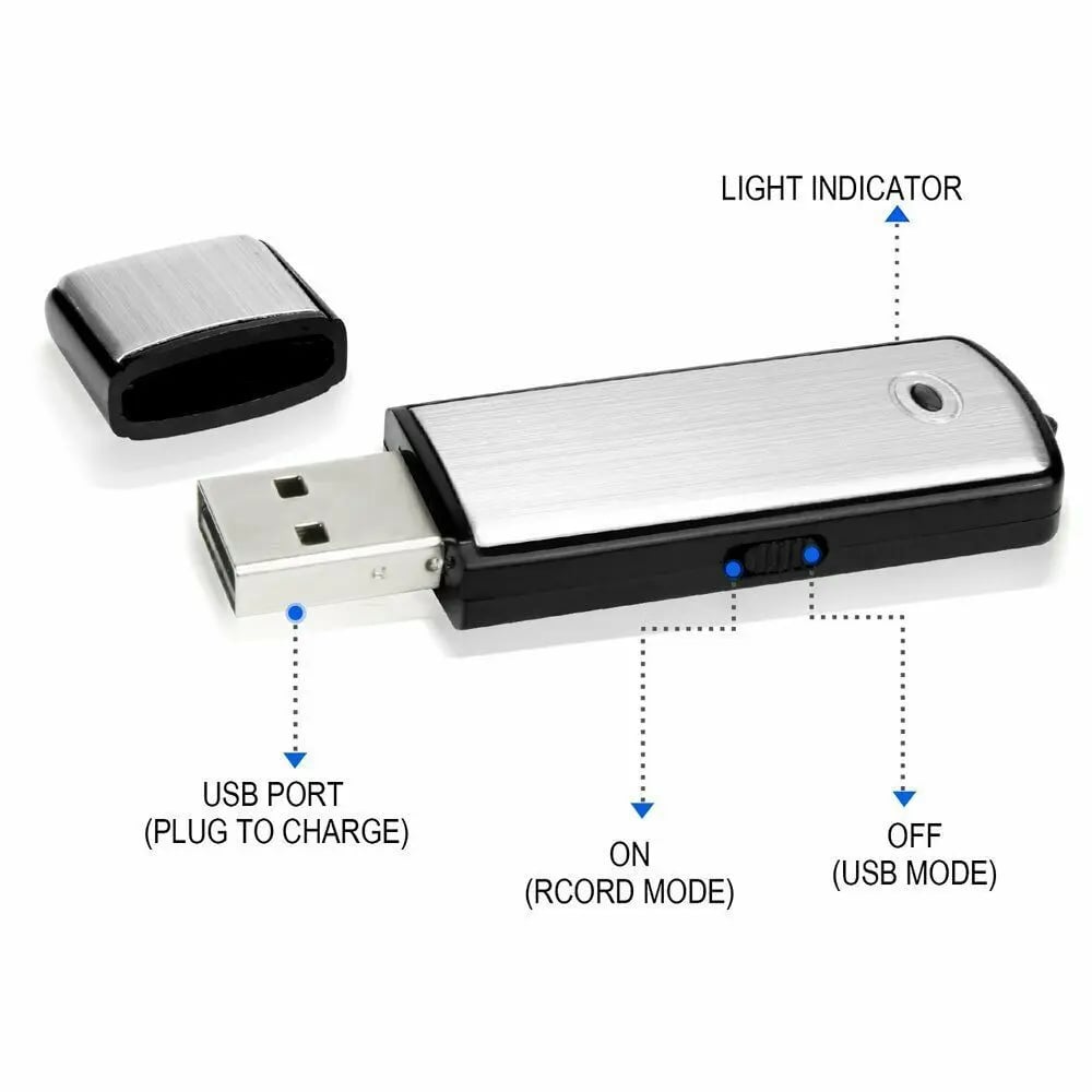 USB Flash Drive Voice Recorder 2-in-1 – Voice Activated, Smart Noise Reduction