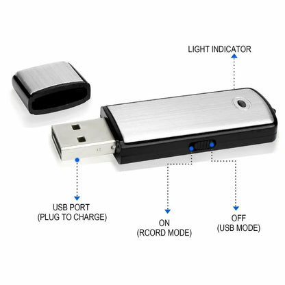 USB Flash Drive Voice Recorder 2-in-1 – Voice Activated, Smart Noise Reduction