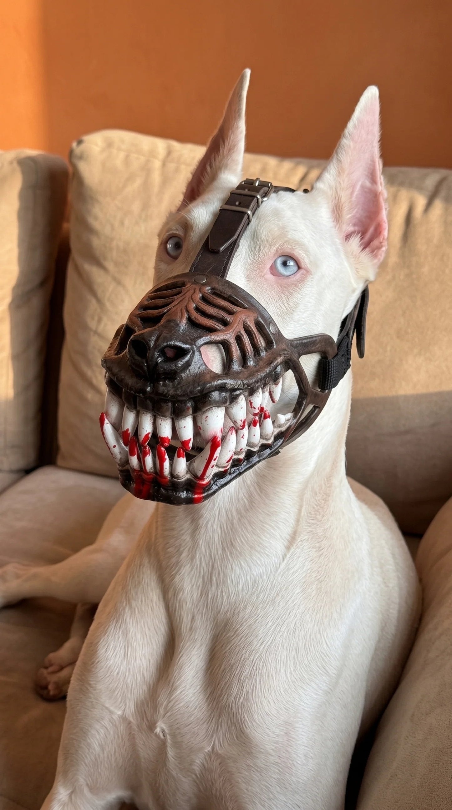 🐶Halloween Scary Dog Muzzle Costume with Bloody Fangs 🎃