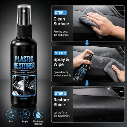 🚗 Car Plastic Restorer Spray | Deep-Look Refresh