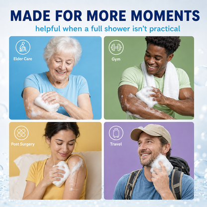 🧼Bathing Sponges - Water-Activated No-Rinse Bathing Sponges
