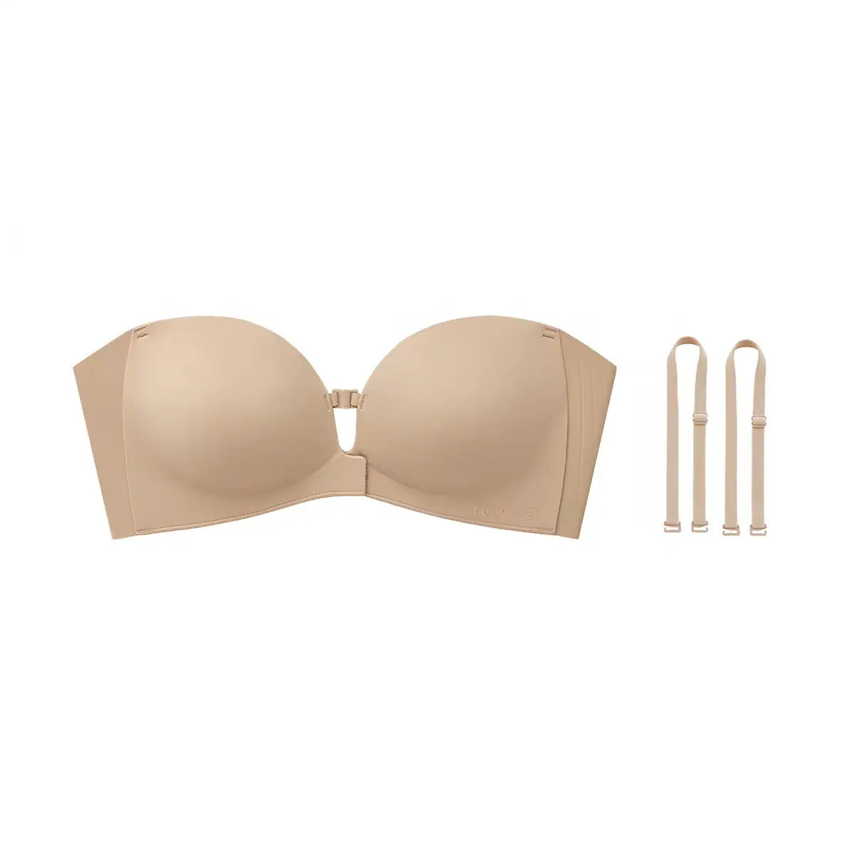 Womens Strapless Front Closure Push Up Bra – Padded Lift Add Cup, Non-Slip Grip Wireless Supportive Seamless Tube Bra for Comfortable Everyday Wear