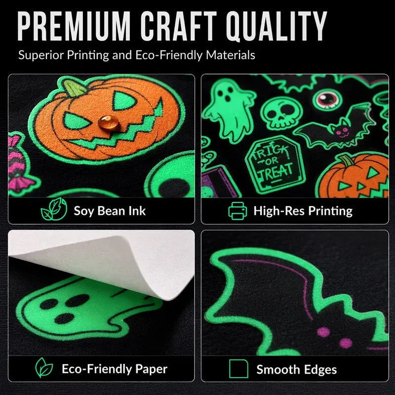 🔥Luminous Halloween Temporary Tattoos for Kids Cartoon Waterproof Glowing Stickers