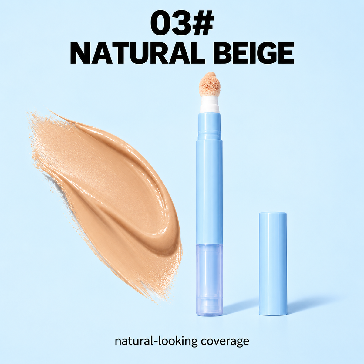 Hydrating Cream Concealer Pen – Sponge Applicator, Matte Finish, Brightening ✨
