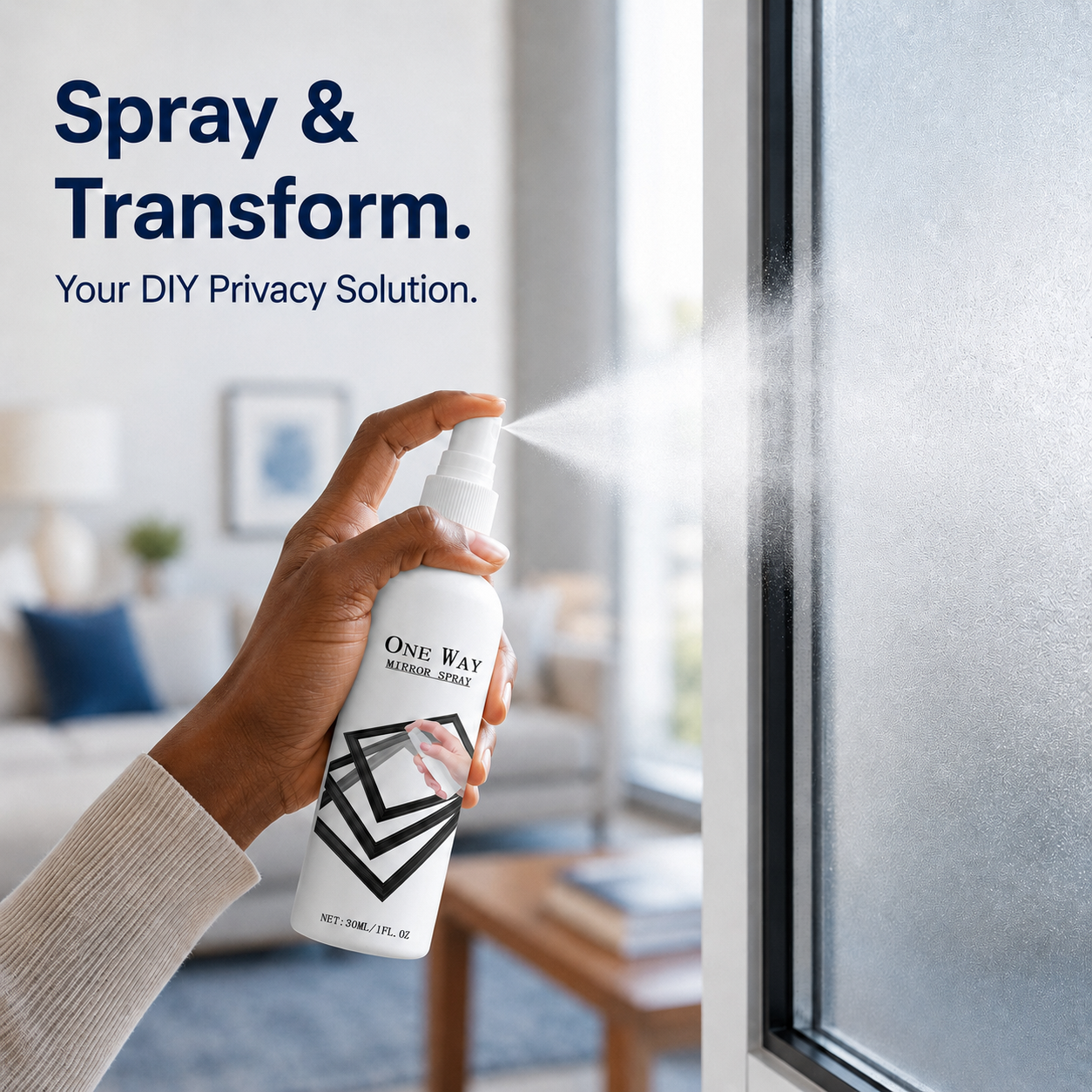 Reflective Window Spray | One-Way Mirror Privacy Shield for Home & Car
