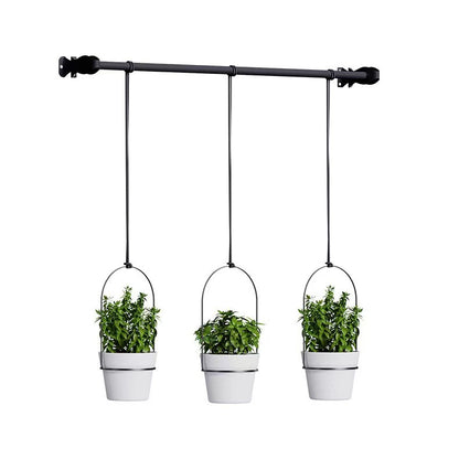 🌿 Adjustable Hanging Window Planter Set – Metal Plant Hanger with 3 Pots for Indoor & Outdoor Spaces