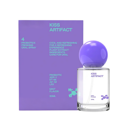 💜Kiss Artifact-Probiotic Oral Spray | Portable Mint Mouth Spray for Instant Fresh Breath