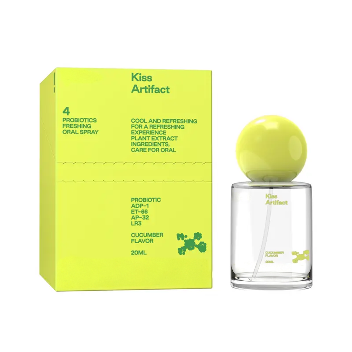 💜Kiss Artifact-Probiotic Oral Spray | Portable Mint Mouth Spray for Instant Fresh Breath