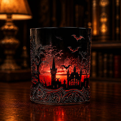 🦇🍺Gothic Vampire Castle Whisky Decanter & Tumbler - Gothic Bottle🔥