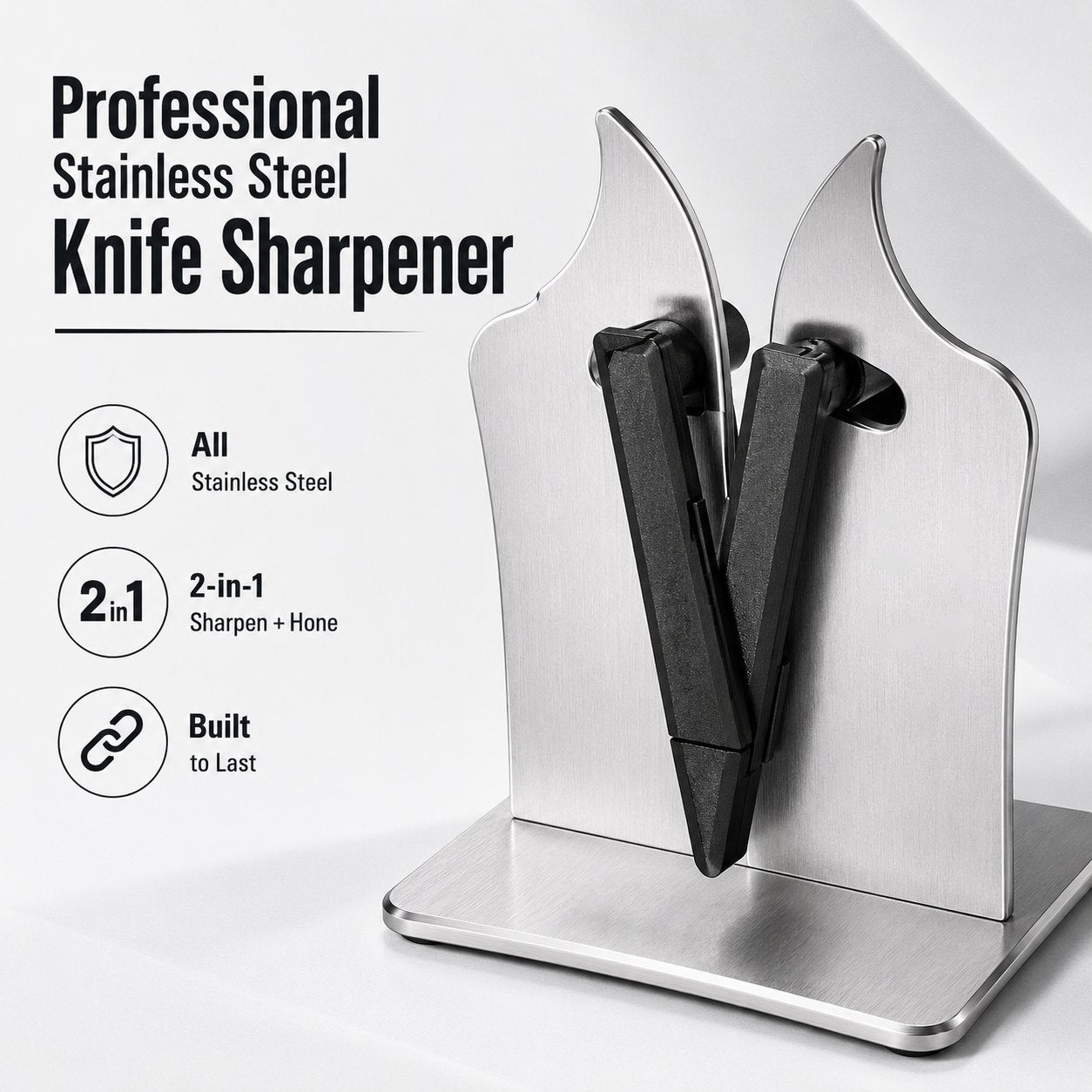 🔪 3-in-1 Professional Knife Sharpener – Adjustable 16°–32° for Fast, Precise Sharpening