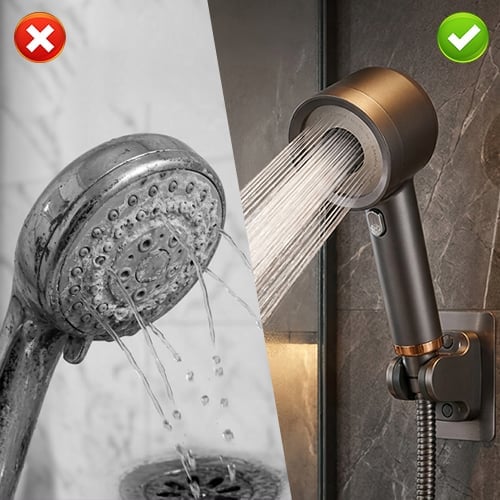 Filtered High-Pressure Shower Head Set - Stop settling for weak showers