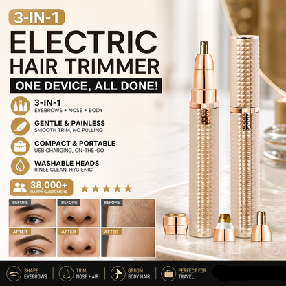 🔥 Portable Electric Eyebrow Trimmer – Interchangeable Heads 🪒