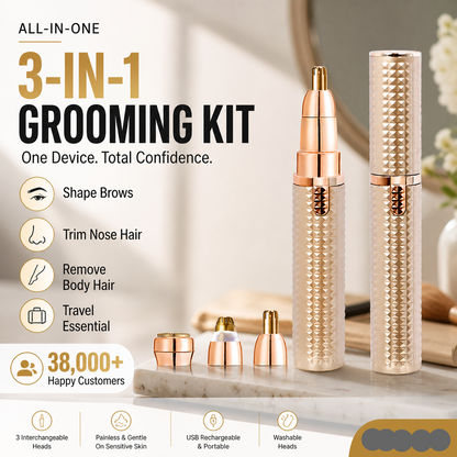 🔥 Portable Electric Eyebrow Trimmer – Interchangeable Heads 🪒