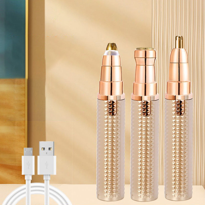 🔥 Portable Electric Eyebrow Trimmer – Interchangeable Heads 🪒