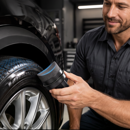 Tire Shine Sponge with Applicator Brush & Cover