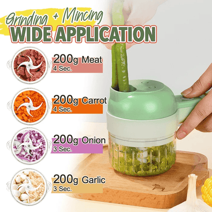 🍳🔪4-in-1 Cordless Mini Food Processor — No More Endless Chopping & Slicing!