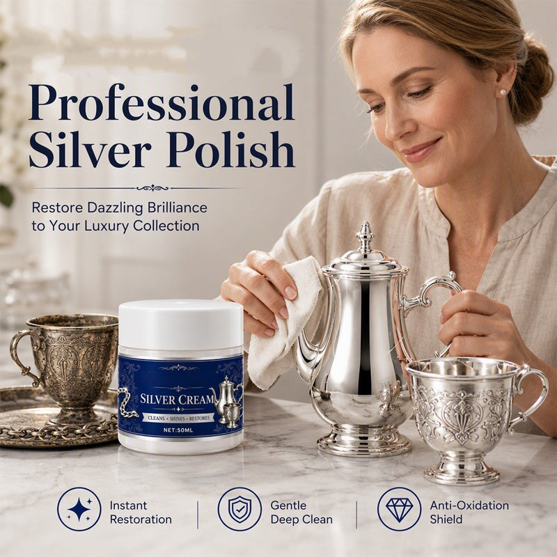Professional Silver Polish Cream – Removes Tarnish & Restores Shine