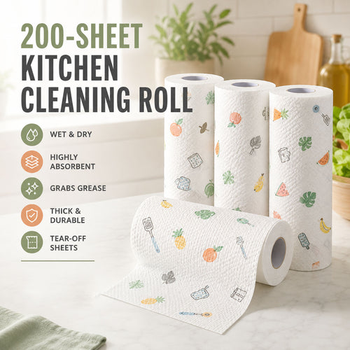 200Pcs Per Roll Reusable Cleaning Lazy Rags