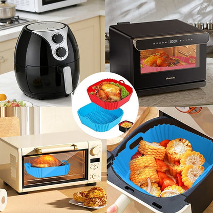 🔥High-Heat Silicone Air Fryer Baking Tray – Reusable Non-Stick Cooking Liner