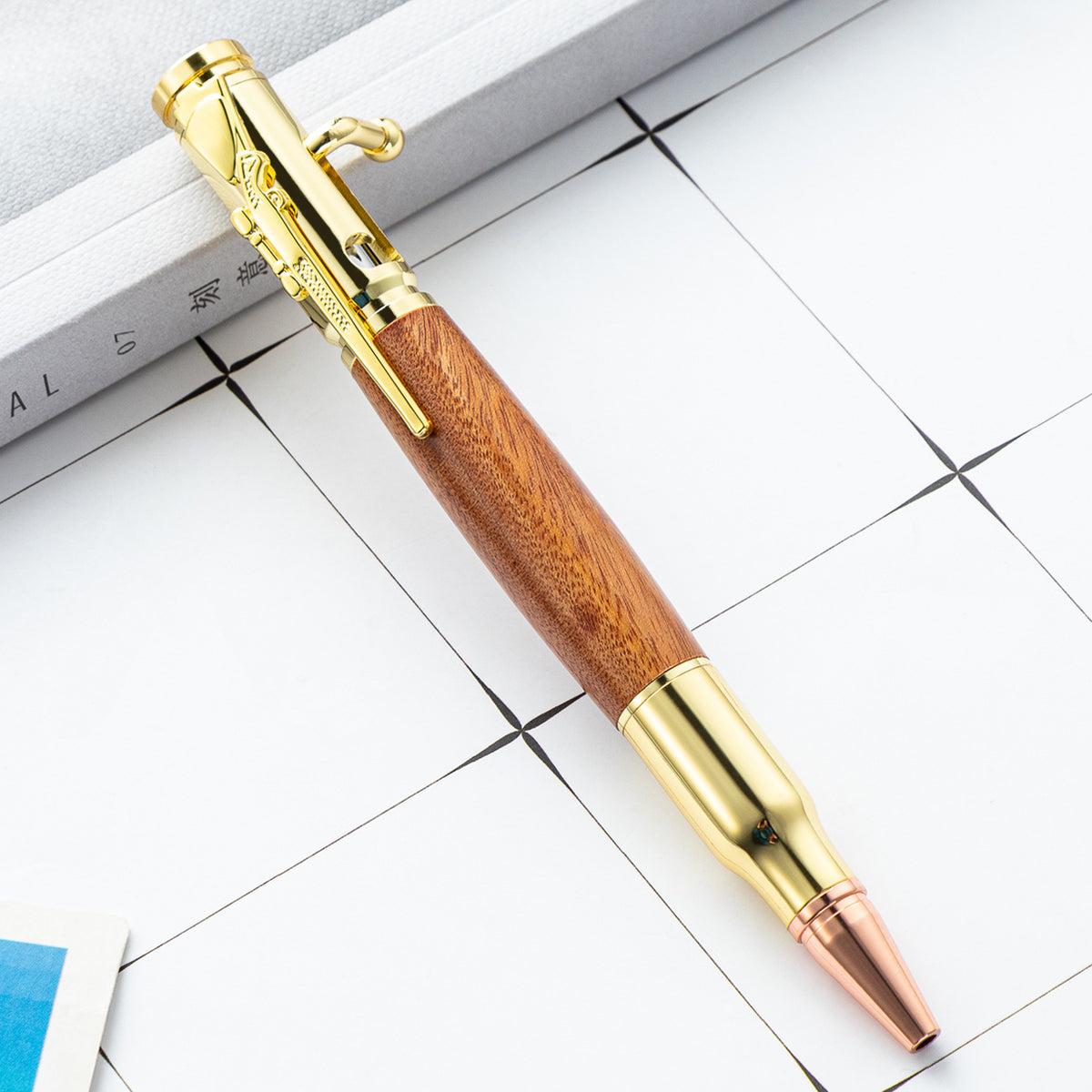 🖊Handcrafted by Jake Wilson🖊 Bolt Action Wooden Bullet PenTM | Crafted From Real Wood & Bullet Casing