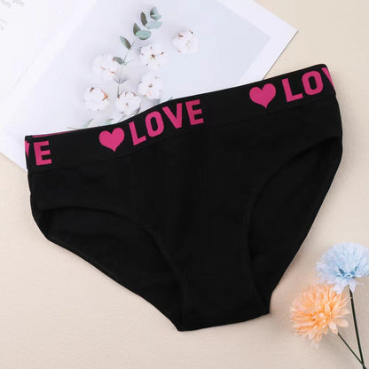 Women's Soft Breathable Heart Tape Panties-6 packs