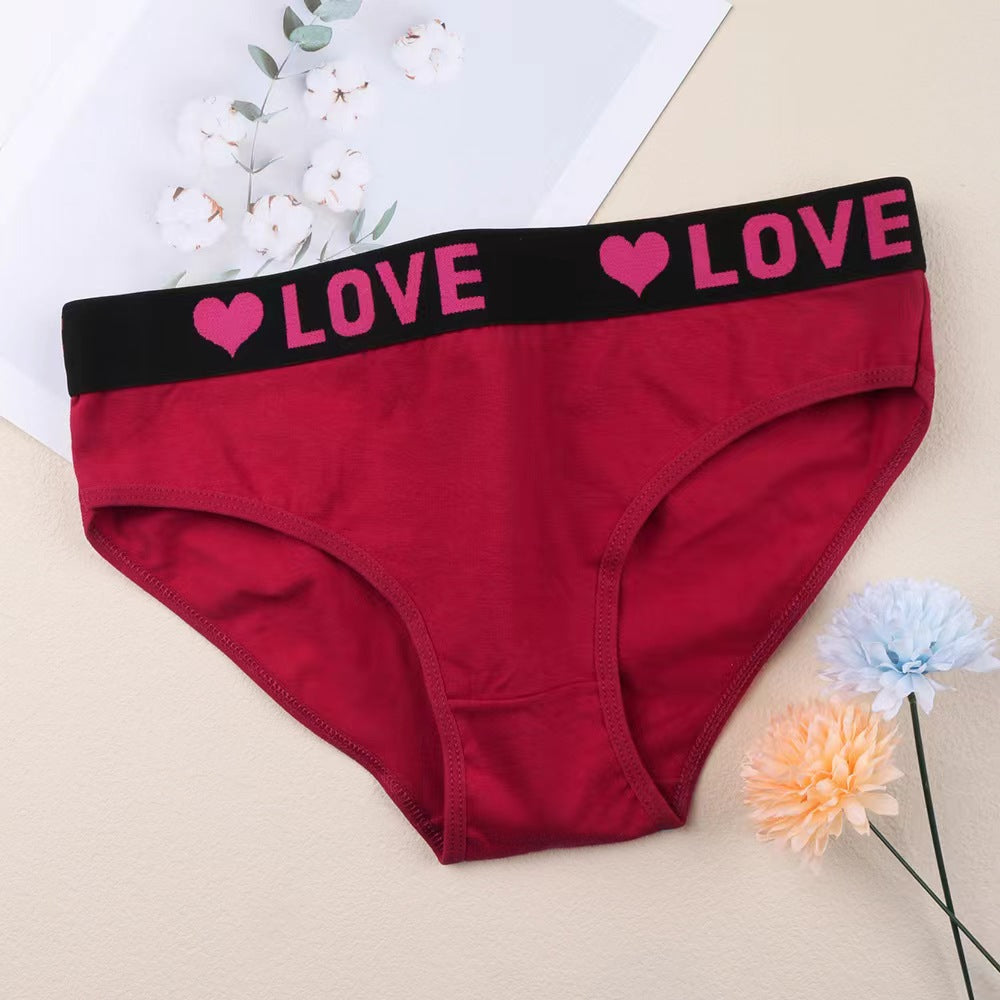 Women's Soft Breathable Heart Tape Panties