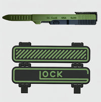Army green + black pen + pen case