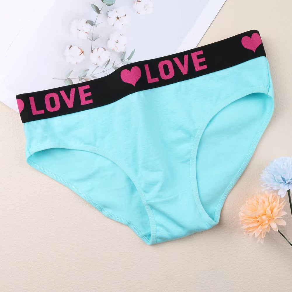 Women's Soft Breathable Heart Tape Panties-6 packs