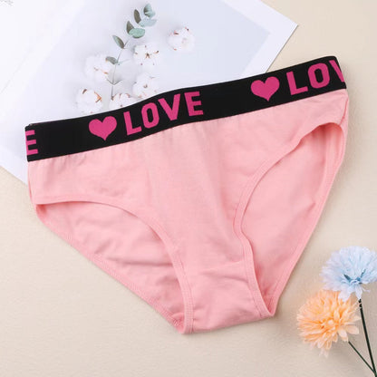 Women's Soft Breathable Heart Tape Panties-6 packs