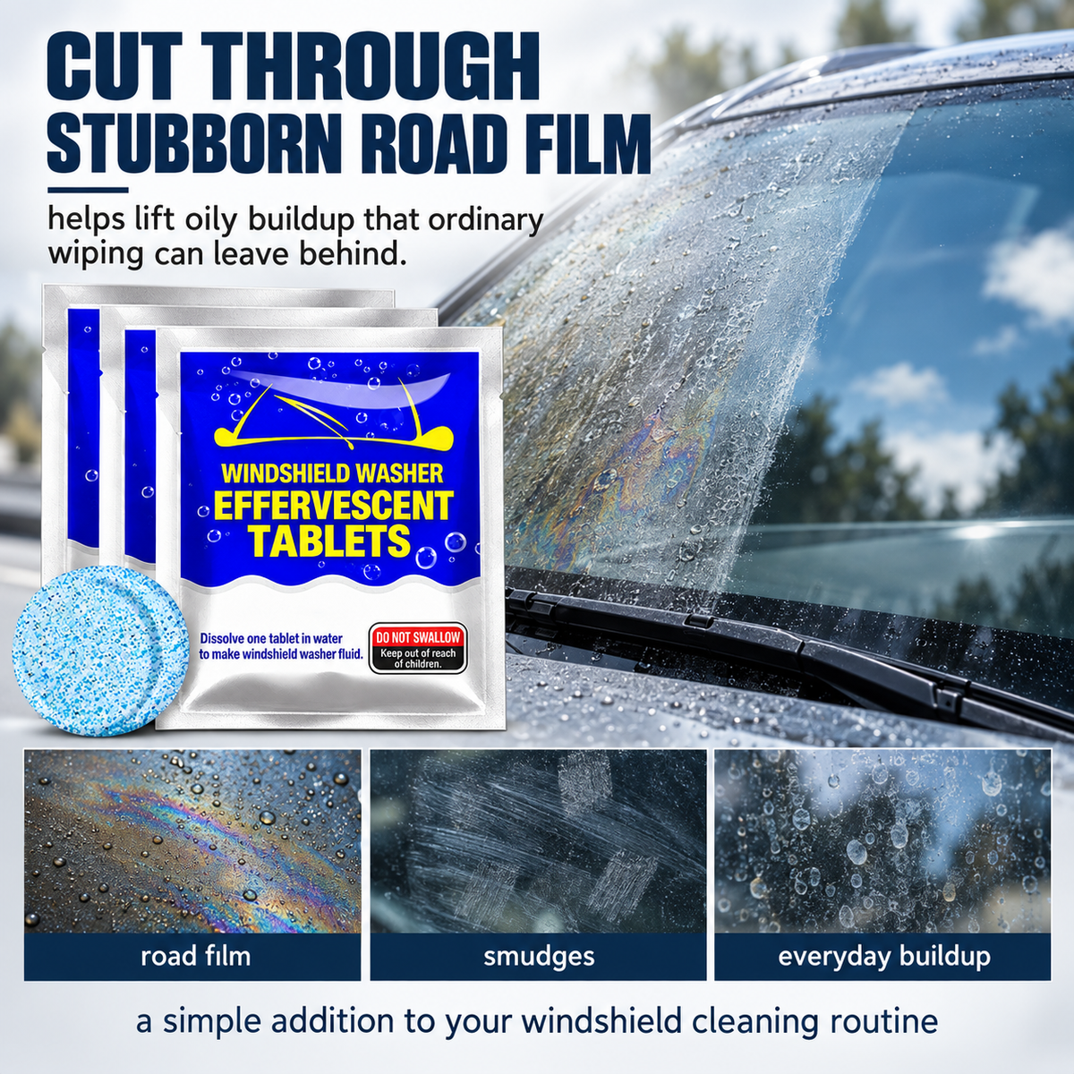 Ultra-Concentrated Car Glass Cleaner Tablets