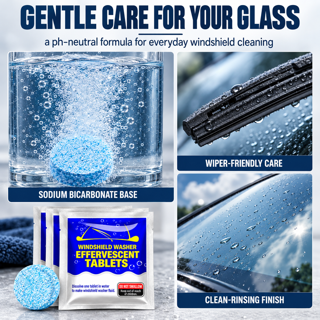Ultra-Concentrated Car Glass Cleaner Tablets