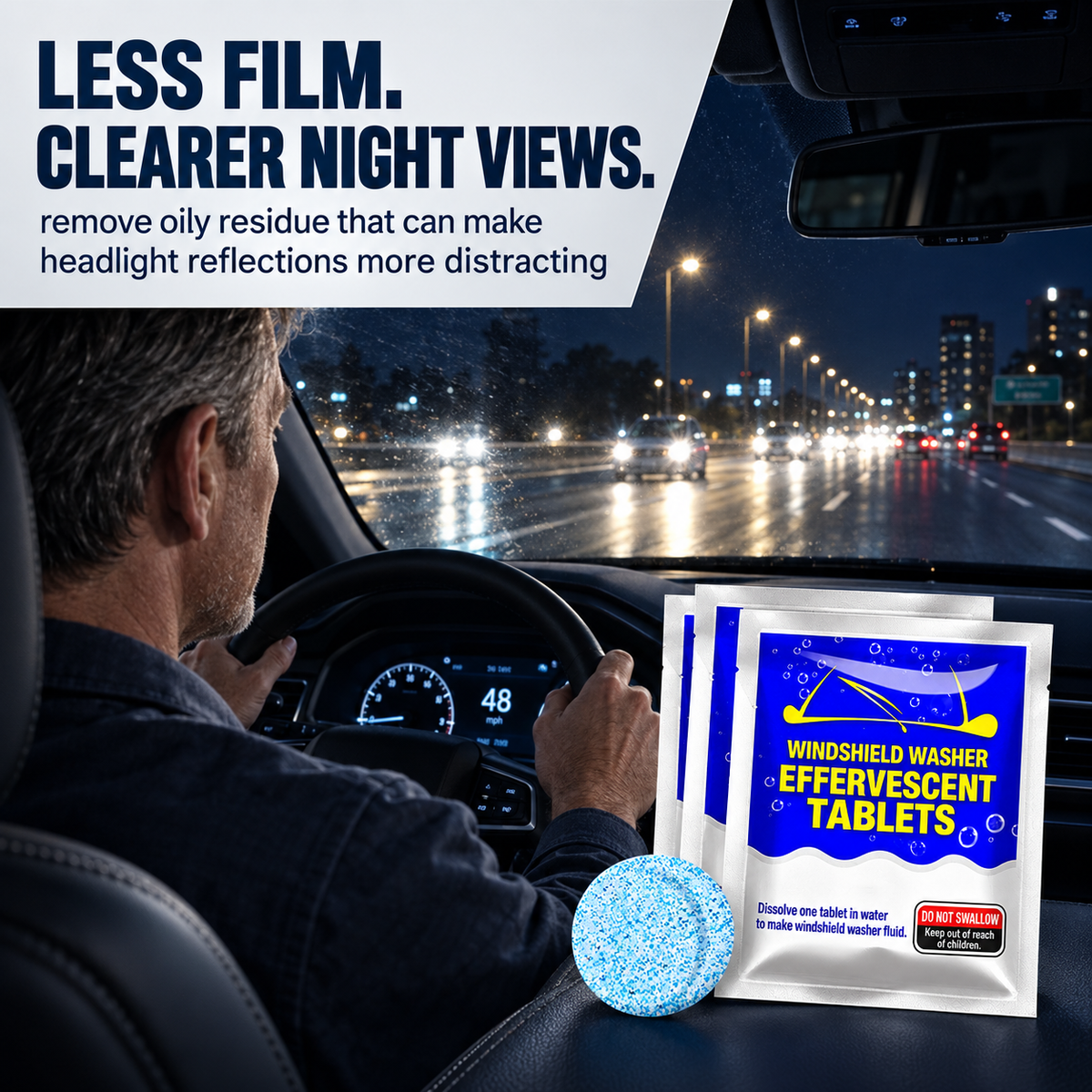 Ultra-Concentrated Car Glass Cleaner Tablets
