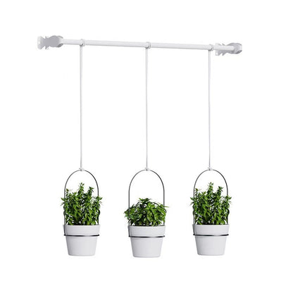 🌿 Adjustable Hanging Window Planter Set – Metal Plant Hanger with 3 Pots for Indoor & Outdoor Spaces