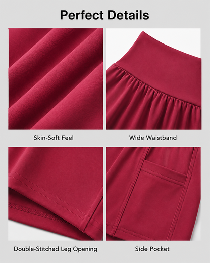 2-Piece High Waisted Tummy Control Yoga Shorts Set with Hidden Pockets