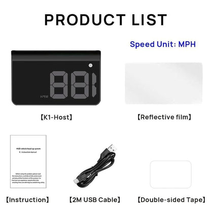 🚗 GPS Head-Up Display Speedometer – Digital HUD for Cars, Trucks & Motorcycles
