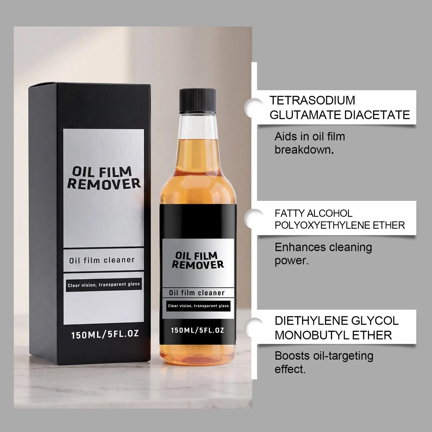 🚗150ml Glass Oil Film Cleaner Liquid